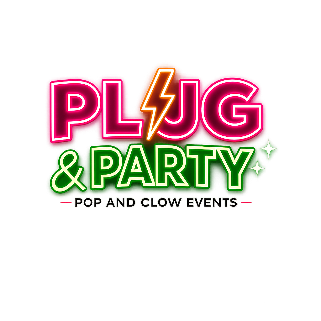 Plug & Party Pop & Glow Events logo